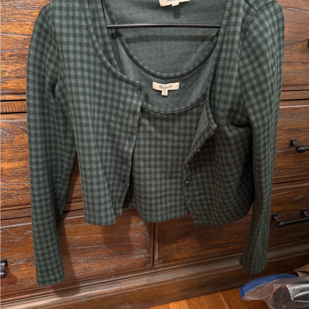 Madewell Green Plaid Women's Top